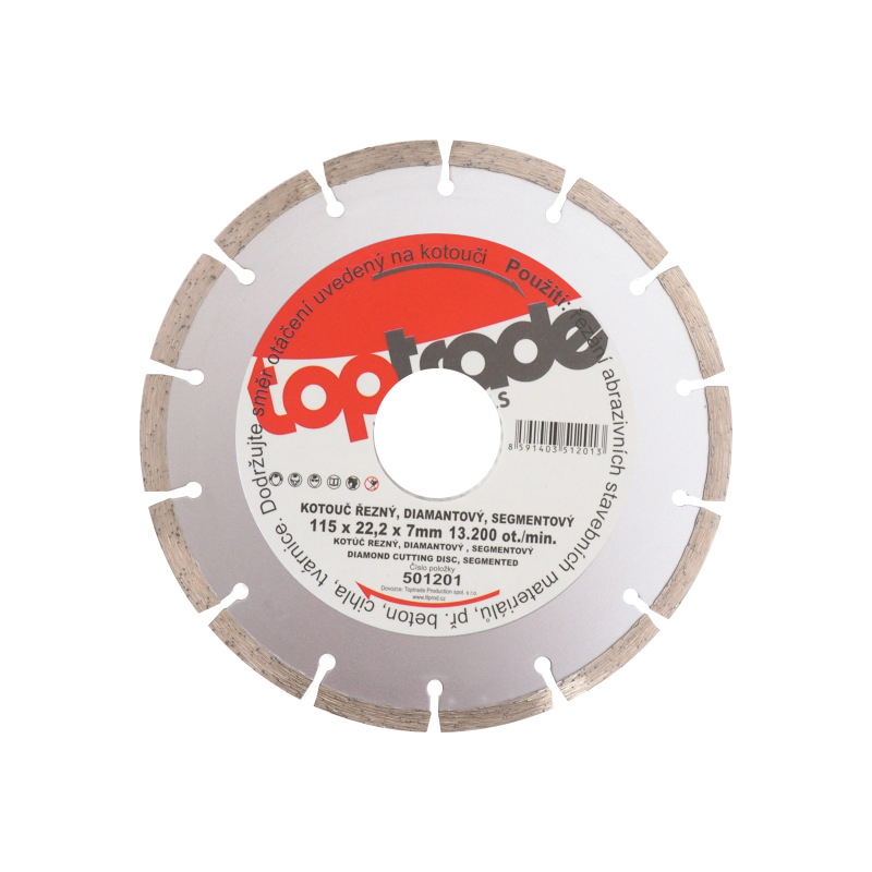 TOPTRADE kotúč diamantový, segmentový, 115 x 22,2 x 7 mm, hobby