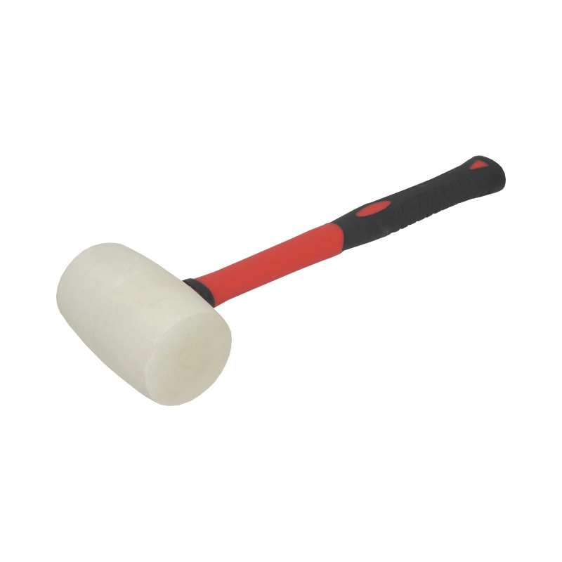 TOPTRADE kladivo gumené, biele, sa sklolaminátovou násadou, O 70 mm / 900 g, profi 6
