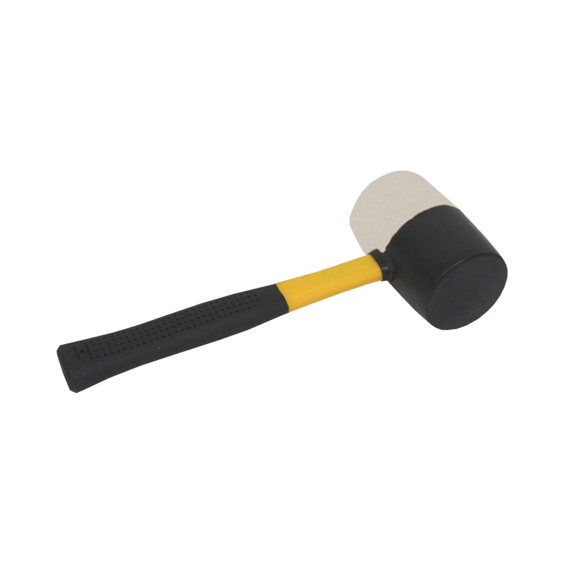TOPTRADE kladivo gumené, čierne/biela, sa sklolaminátovou násadou, O 70 mm / 900 g, profi 2