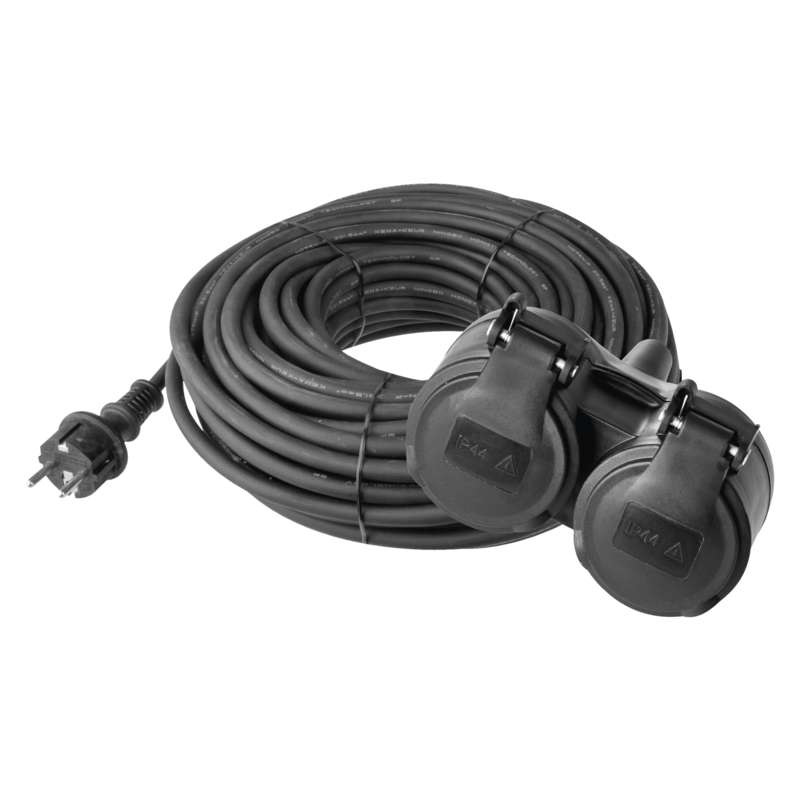 kábel predlžovací, gumový, 2 zásuvky, 15 m, 250 V ~ / 16 A, IP 44 4