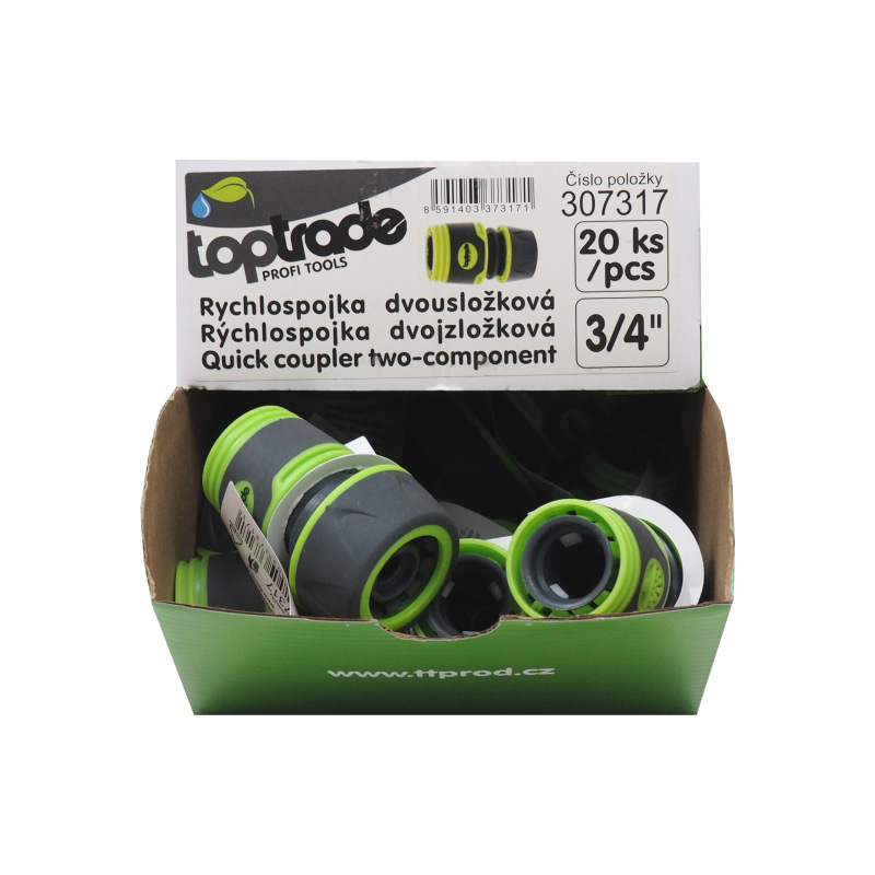 TOPTRADE rýchlospojka dvojzložková, 3/4", sada 20 ks 1