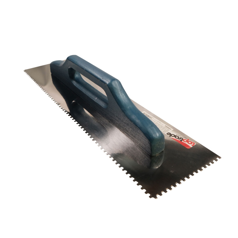 TOPTRADE hladítko nerezové, s drevenou rukoväťou, zub 4 mm, 500 x 130 mm, štandard