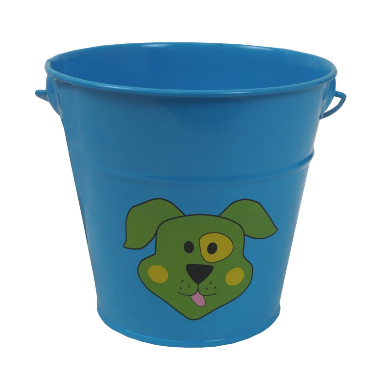 TOPTRADE náradie záhradné, detské - vedro, kovové, modré, 1,2 l 6