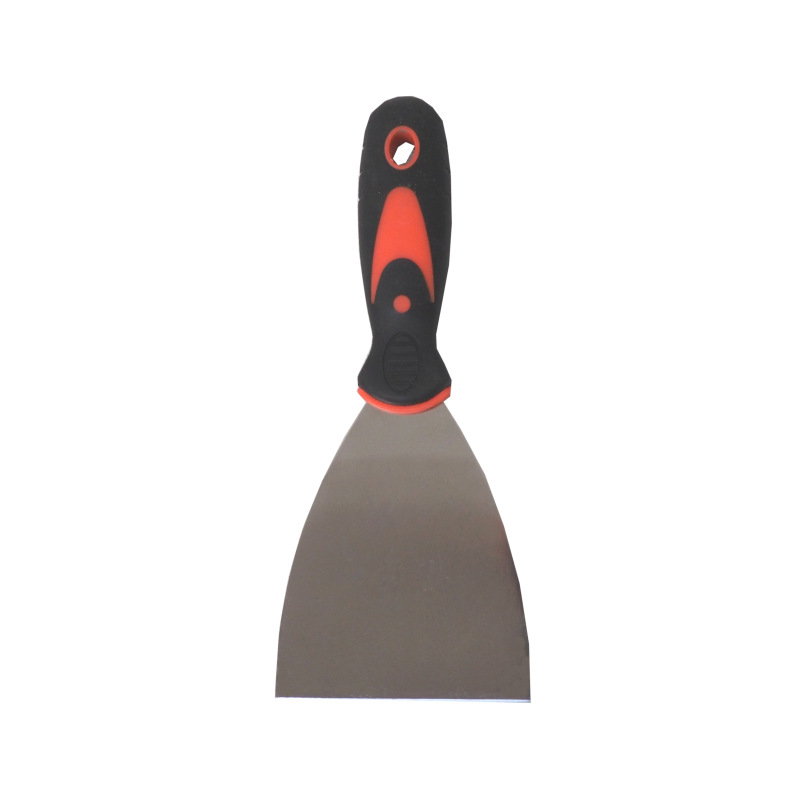TOPTRADE špachtľa nerezová, s gumenou, ergonomickou rukoväťou, 90 mm, profi