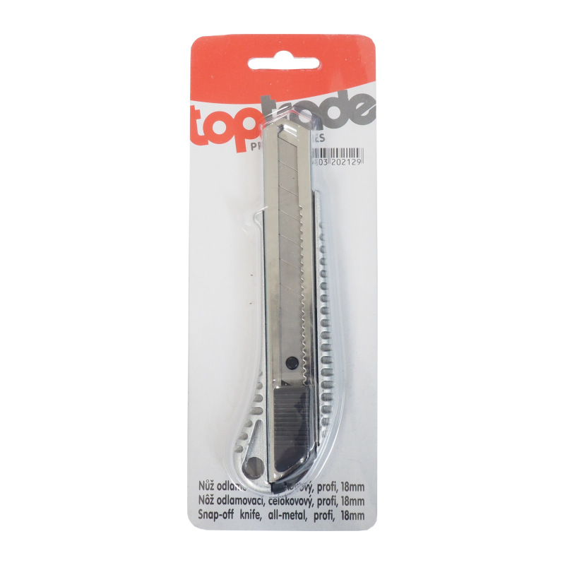 TOPTRADE nož odlamovací, celokovový, 18 mm, profi 1