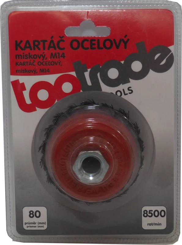 TOPTRADE kartáč oceľový, miskový, copy, M14, O 80 mm 1