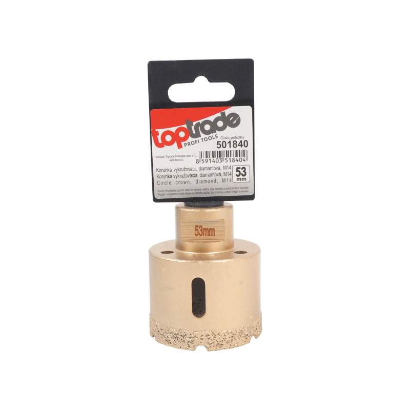 TOPTRADE korunka vykružovacia, diamantová, M14, O 53 mm 1