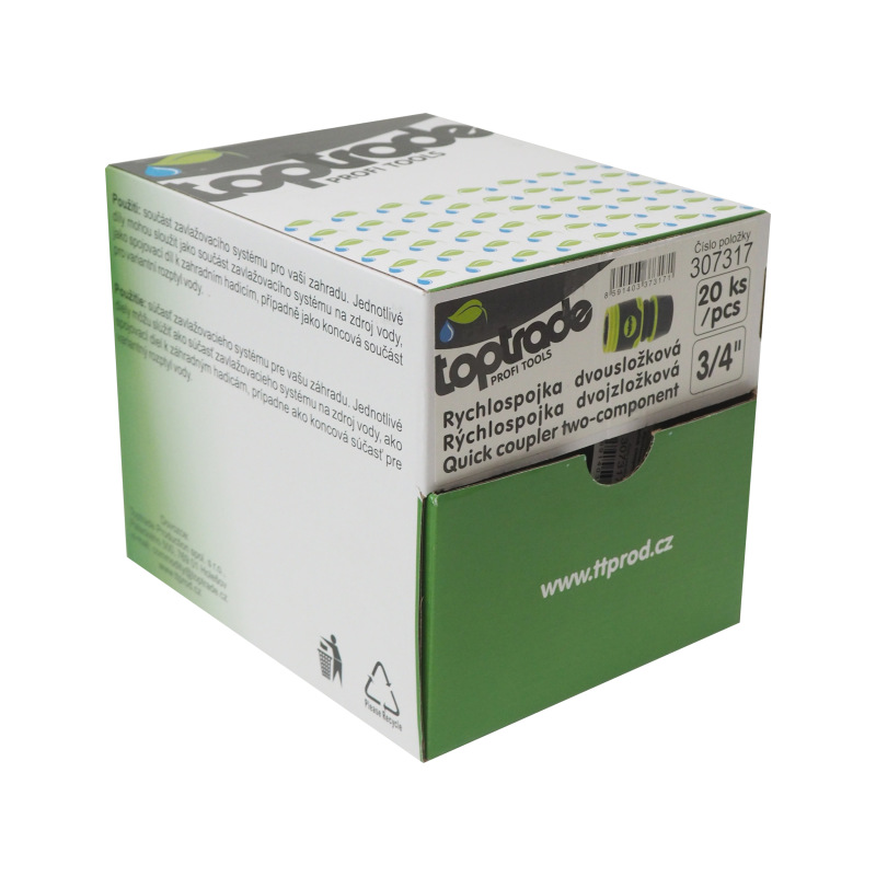 TOPTRADE rýchlospojka dvojzložková, 3/4", sada 20 ks 5