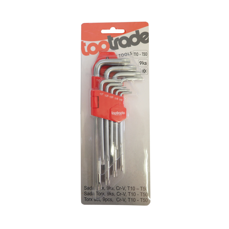TOPTRADE súprava Torx, 9 ks, Cr-V, T10 – T50 1