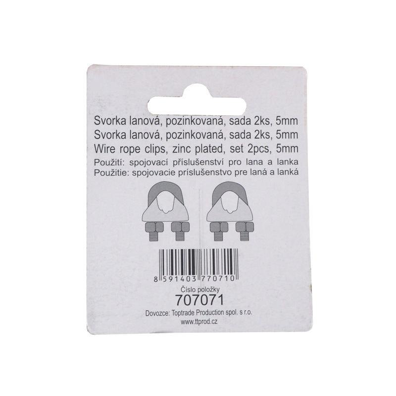 TOPTRADE svorka lanová, pozinkovaná, balenie 2 ks, 5 mm 2