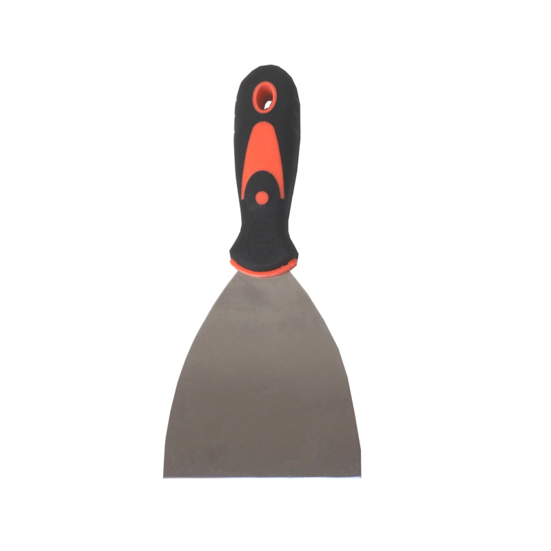 TOPTRADE špachtľa nerezová, s gumenou, ergonomickou rukoväťou, 100 mm, profi