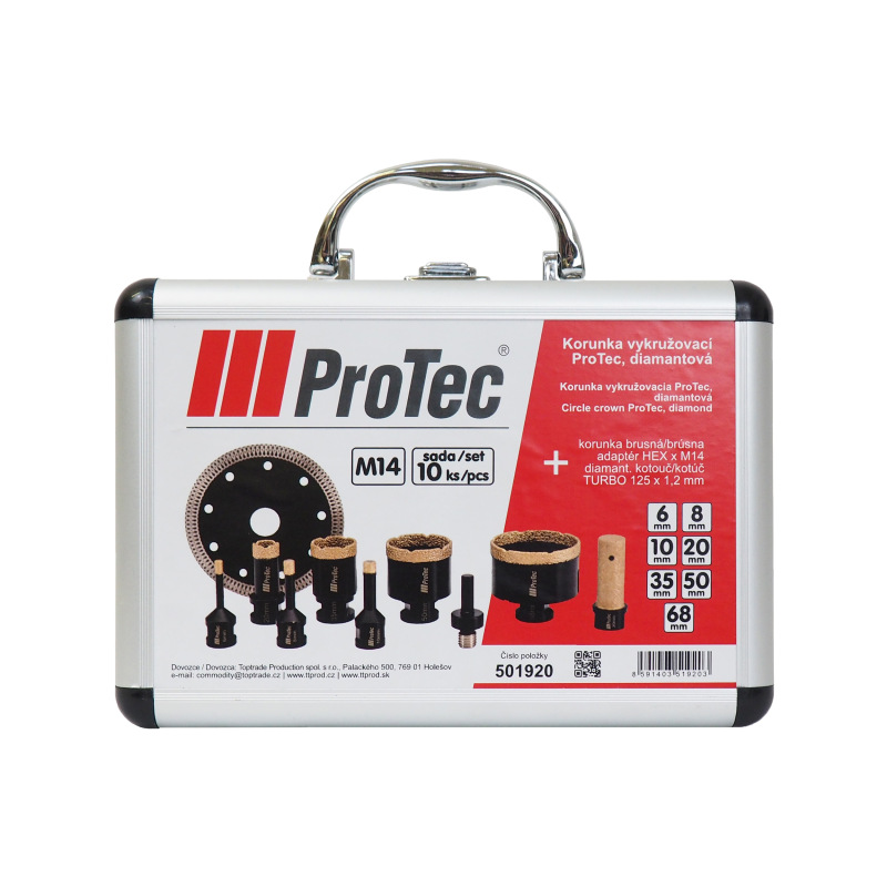 ProTec korunka vykružovacia, diamantová, M14, sada 10 ks 1