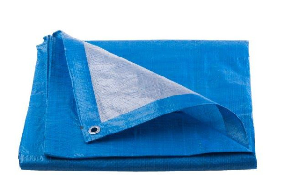 TOPTRADE plachta krycia, modro-strieborná, s kovovými okami, 2 x 3 m, štandard plus