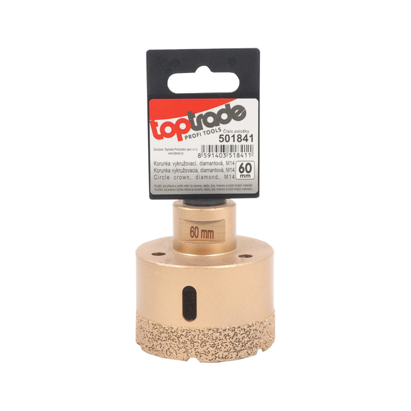 TOPTRADE korunka vykružovacia, diamantová, M14, O 60 mm 1