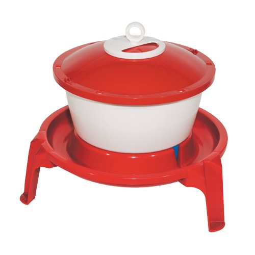 TOPTRADE napájačka plastová, vedrová, na podstavci, pre hydinu, 6 l