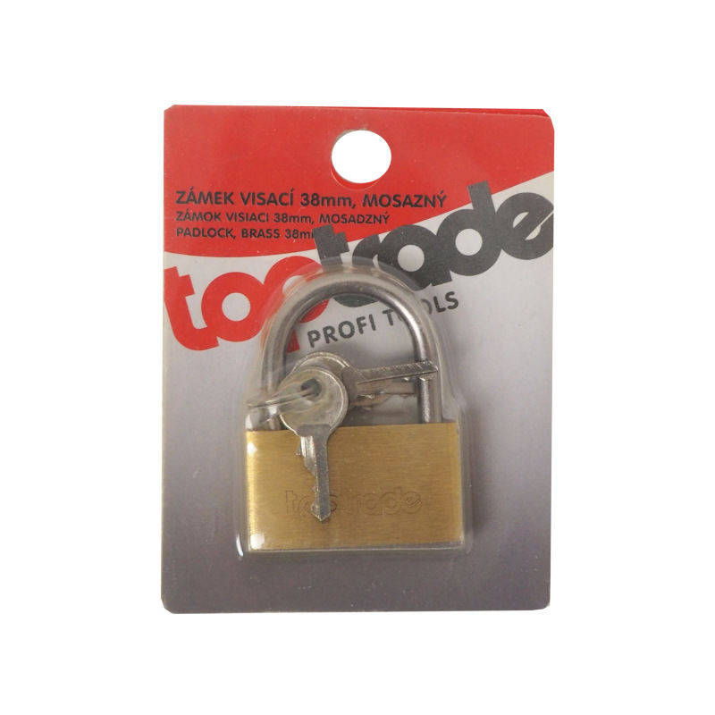 TOPTRADE zámok visiaci, mosadzný, 38 mm 1