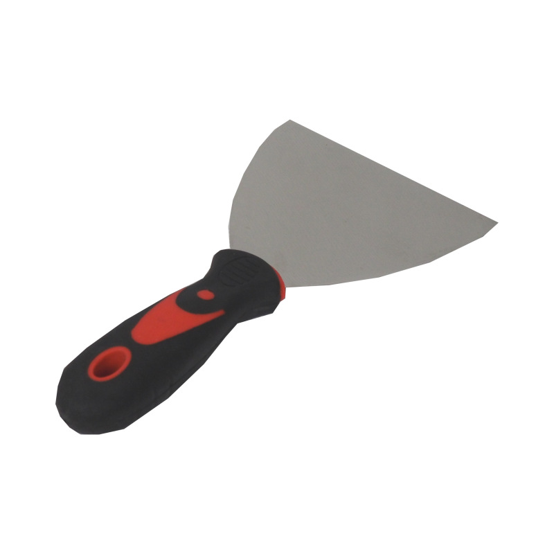 TOPTRADE špachtľa nerezová, s gumenou, ergonomickou rukoväťou, 125 mm, profi 3