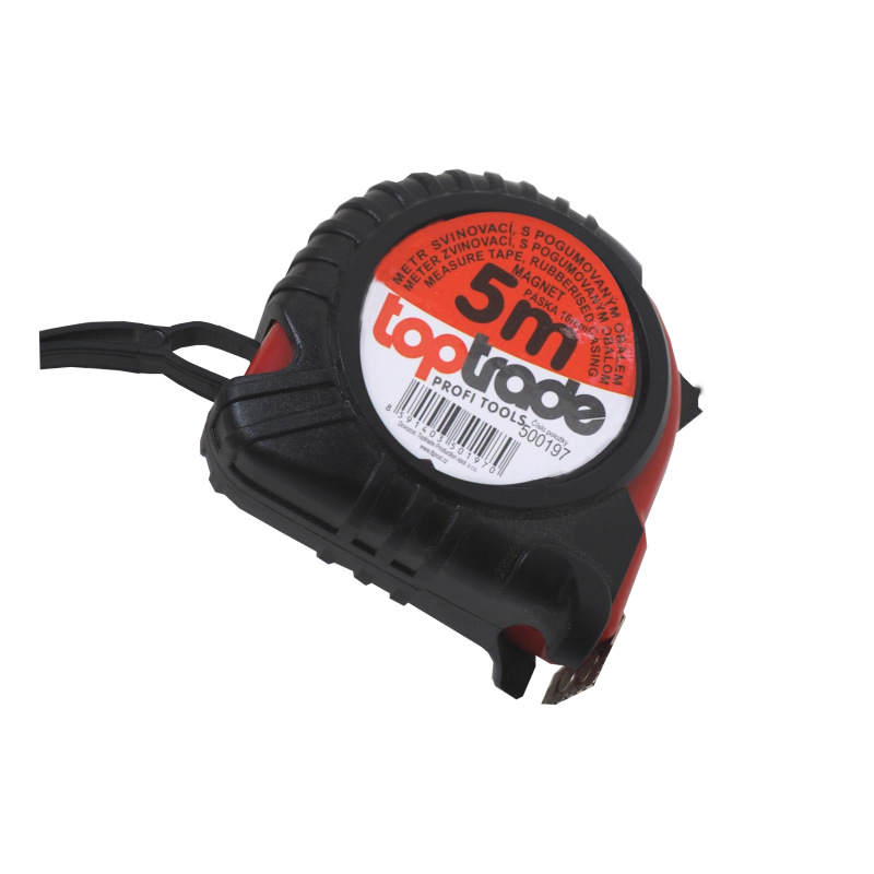TOPTRADE meter zvinovací, s pogumovaným obalom a magnetom, 19 mm x 5 m, profi 4