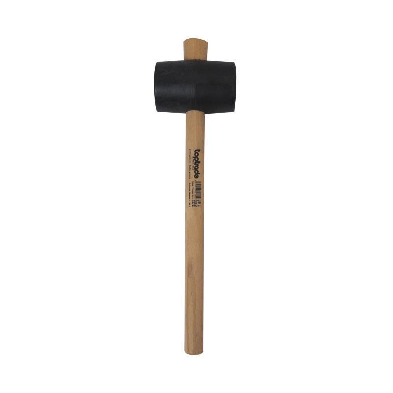 TOPTRADE kladivo gumené, čierne, s bukovou rukoväťou, O 45 mm/260 g, certifikované, profi 2