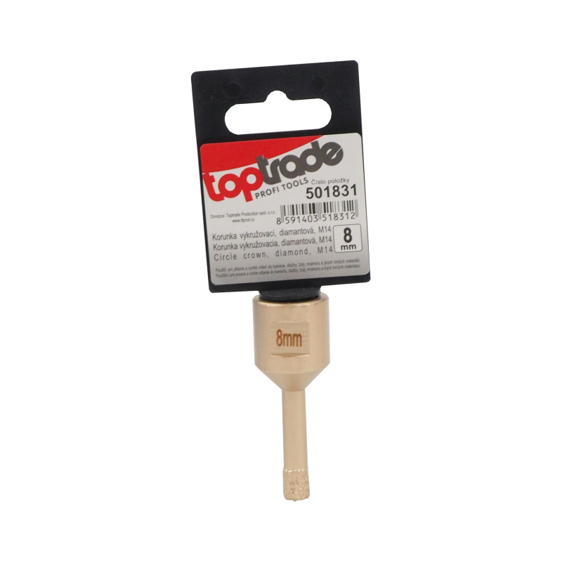 TOPTRADE korunka vykružovacia, diamantová, M14, O 8 mm 1