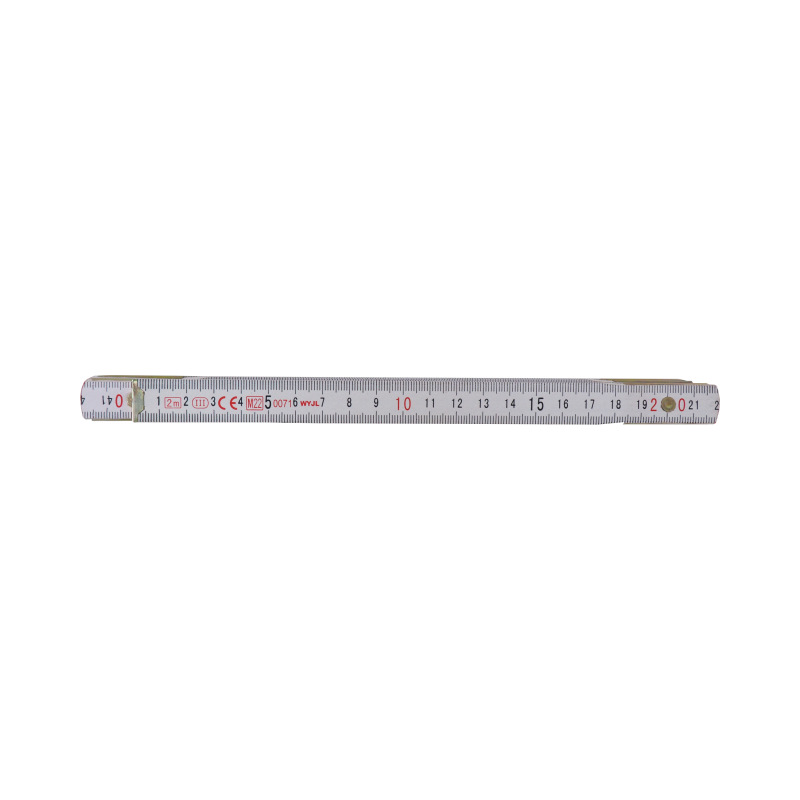TOPTRADE meter skladací, drevený, biely, 2 m, certifikovaný 3
