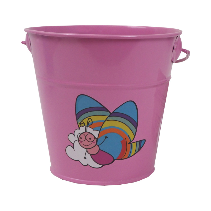 TOPTRADE náradie záhradné, detské - vedro, kovové, ružové, 1,2 l 3
