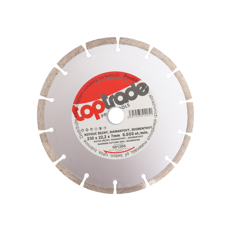 TOPTRADE kotúč diamantový, segmentový, 230 x 22,2 x 7 mm, hobby