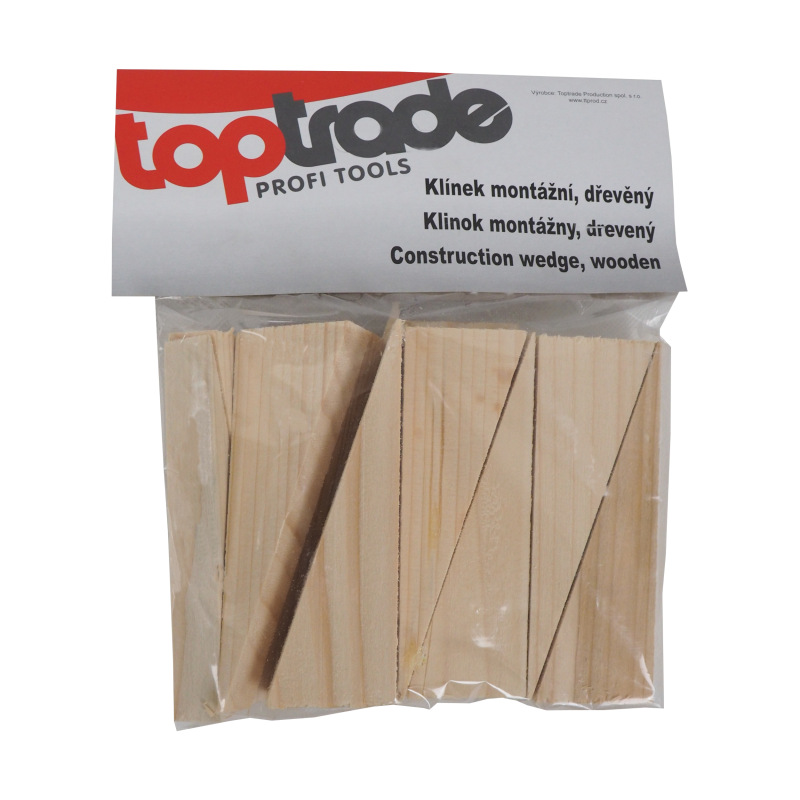 TOPTRADE klinky drevené, montážne, balenie 15 ks, 150 x 20 x 50 - 1 mm