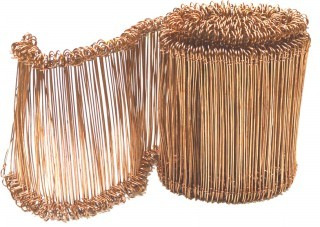 TOPTRADE drôtik s očkami, oceľový, pomedený, balenie 1000 ks, O 1,25 x 160 mm