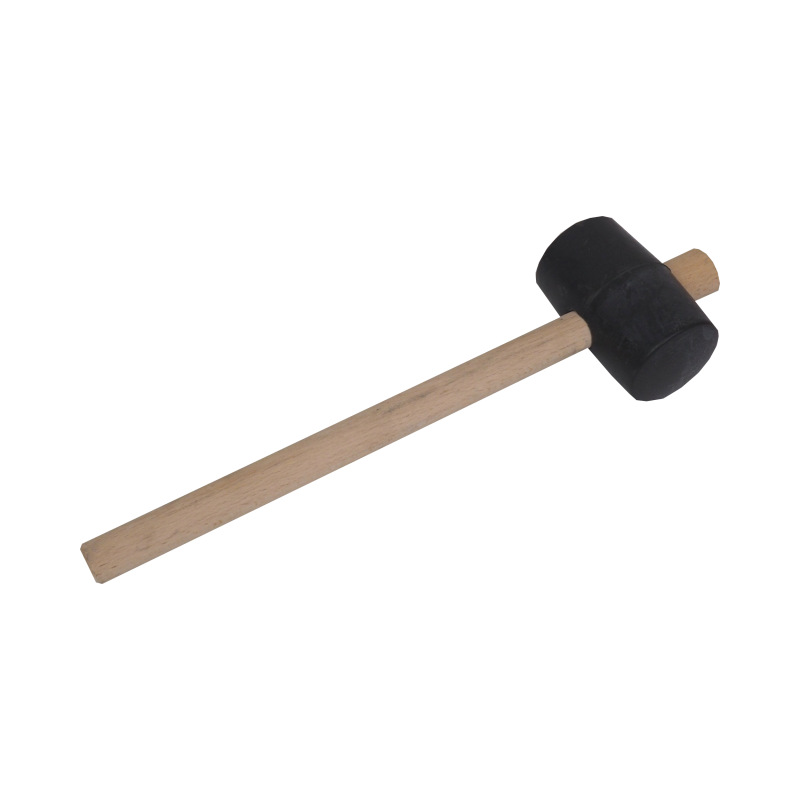 TOPTRADE kladivo gumené, čierne, s bukovou rukoväťou, O 45 mm/260 g, certifikované, profi 1