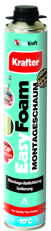 Pena montážna pištoľová EASY FOAM celoročná 720ml. Kartón obsahuje 12ks.