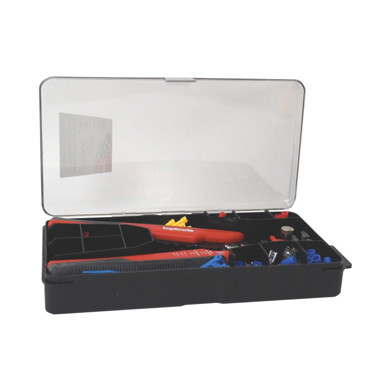 TOPTRADE kliešte odizolovávacie, krimpovacie, 210 mm, súprava 260 ks 6
