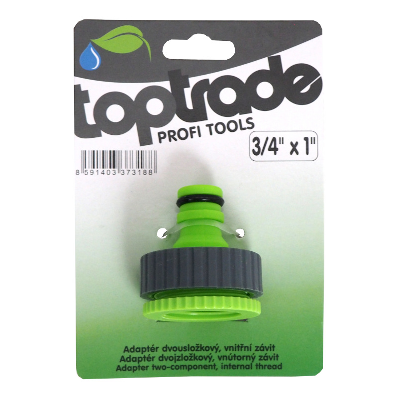 TOPTRADE adaptér dvojzložkový, vnútorný závit, 3/4" x 1" 2