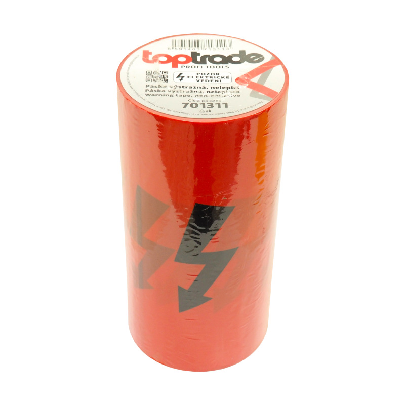 TOPTRADE páska výstražná, nelepiaca, "Pozor elektrické vedenie", červená, 22cmx0,07mmx50m 2