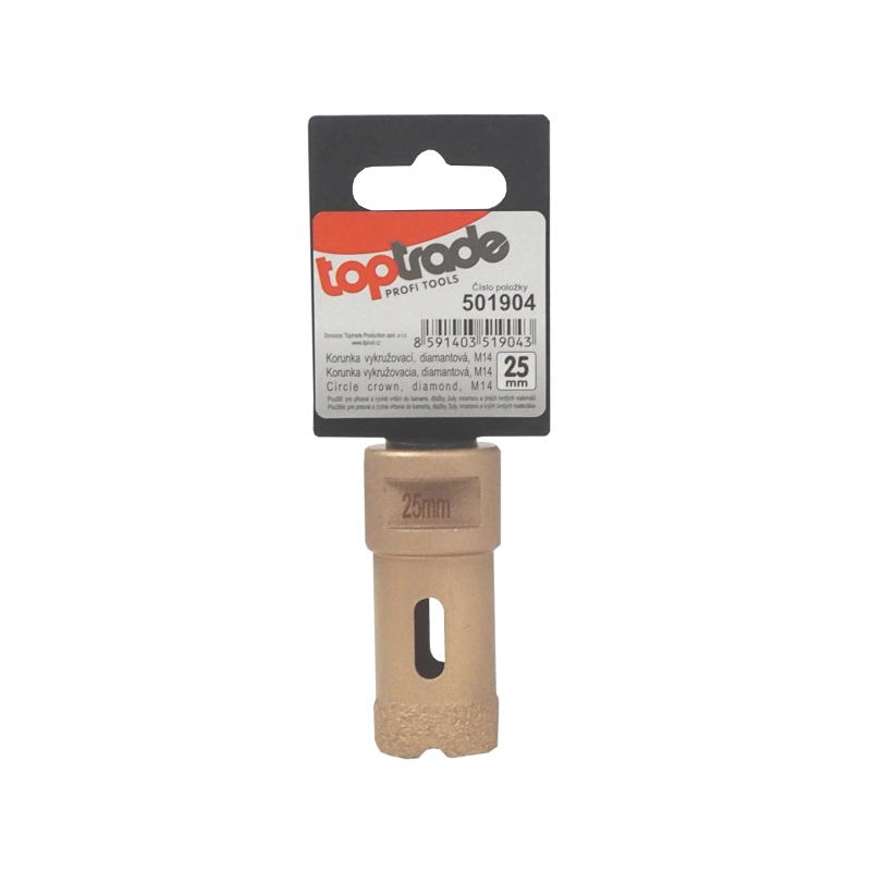 TOPTRADE korunka vykružovacia, diamantová, M14, O 25 mm 1