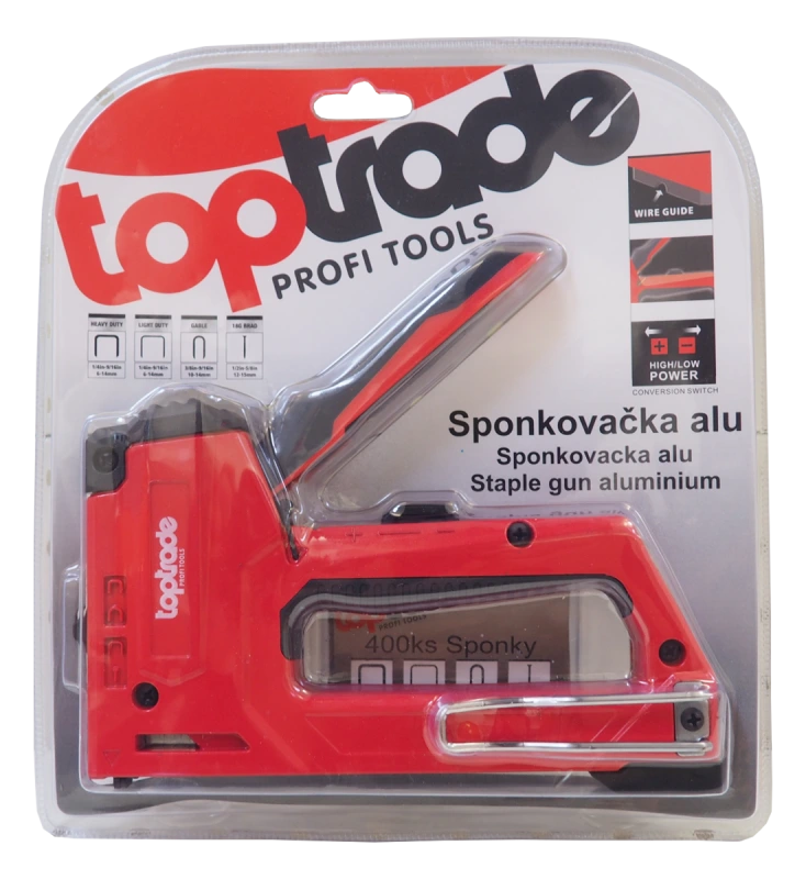 TOPTRADE sponkovačka hliníková, pre spony 6 - 14 mm, profi 1