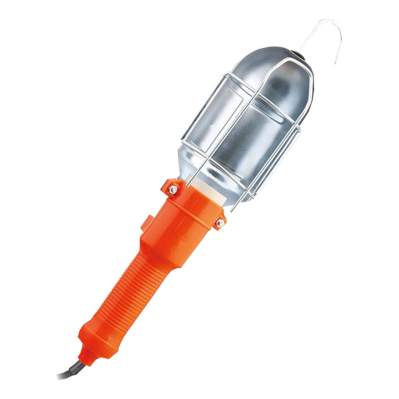 lampa montážna, E27, AC 230V, 5m, oranžová s kovovou mriežkou