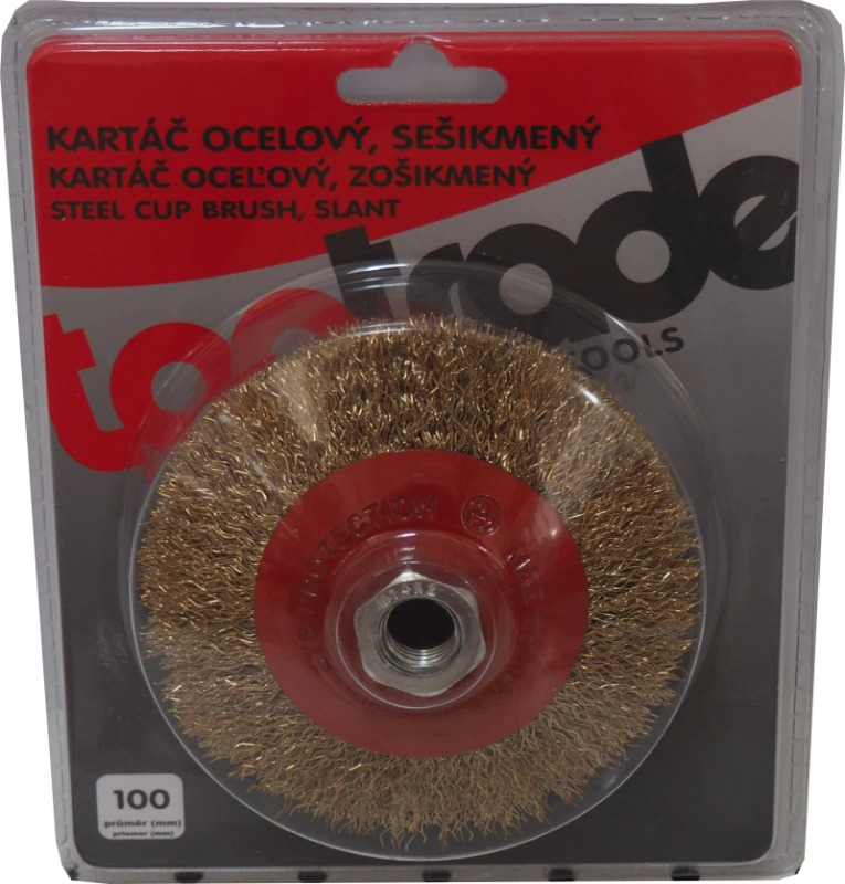 TOPTRADE kartáč oceľový, miskový, M14, O 100 mm 1