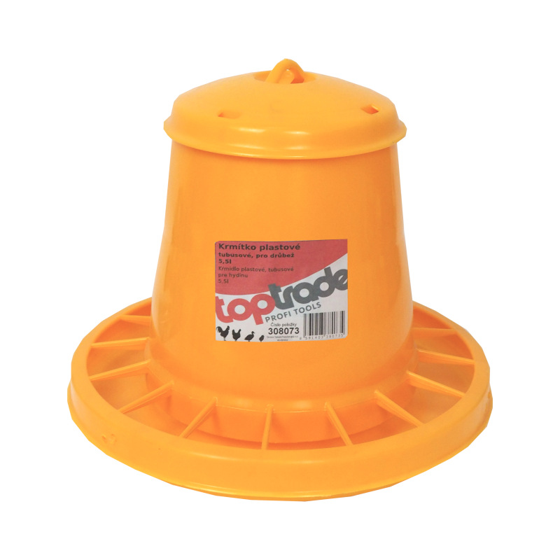 TOPTRADE kŕmidlo plastové, tubusové, pre hydinu, 5,5 l 1