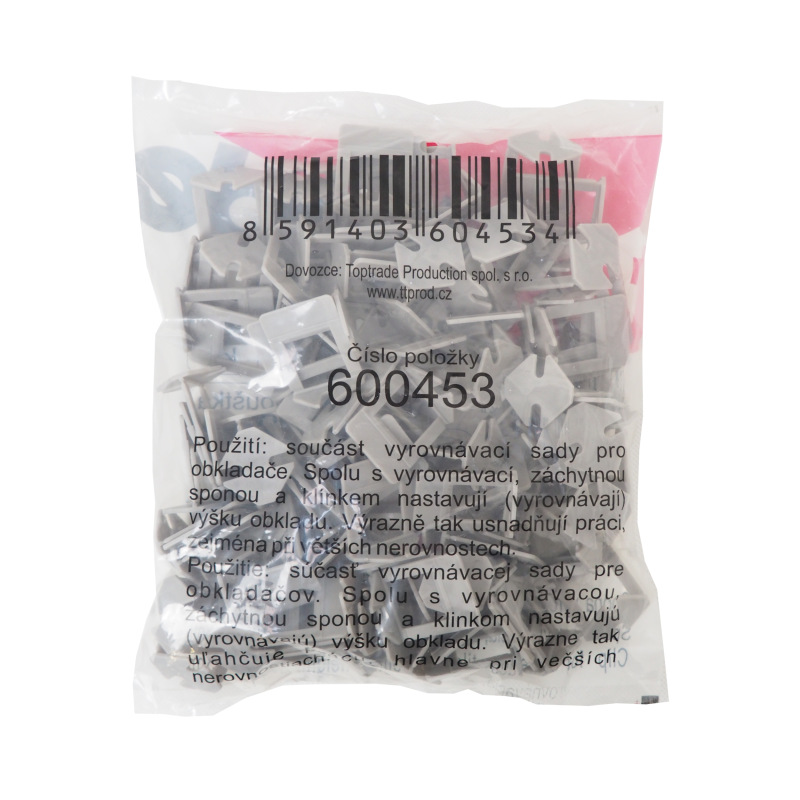 TOPTRADE spona, vyrovnávacia, záchytná, hr. 2 mm, vyrovnávacie výška 12 - 23 mm / 100 ks 2