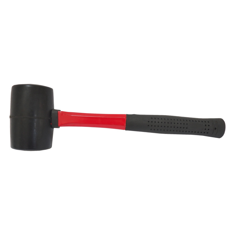 TOPTRADE kladivo gumené, čierne, sa sklolaminátovou násadou, O 50 mm / 340 g, profi