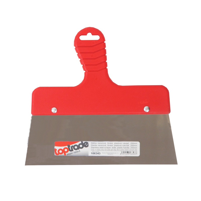 TOPTRADE stierka nerezová, široká, plastová rukoväť, 250 mm 1