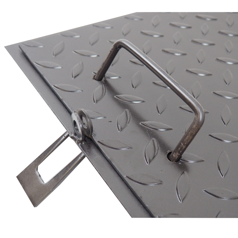 TOPTRADE poklop šachtový, oceľový, lakovaný, 300 x 300 mm, čierny 3