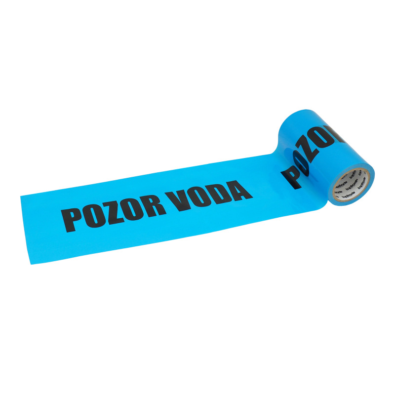 TOPTRADE páska výstražná, nelepiaca, "Pozor voda", modrá, 22cmx0,07mmx50m