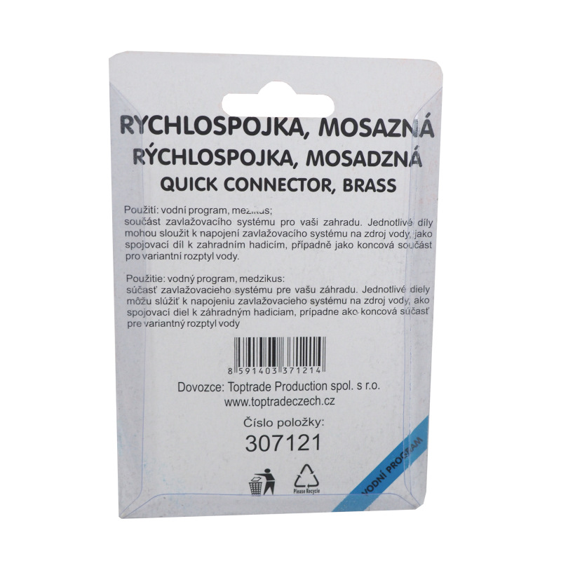 TOPTRADE rychlospojka, mosazná, 3/4" 2