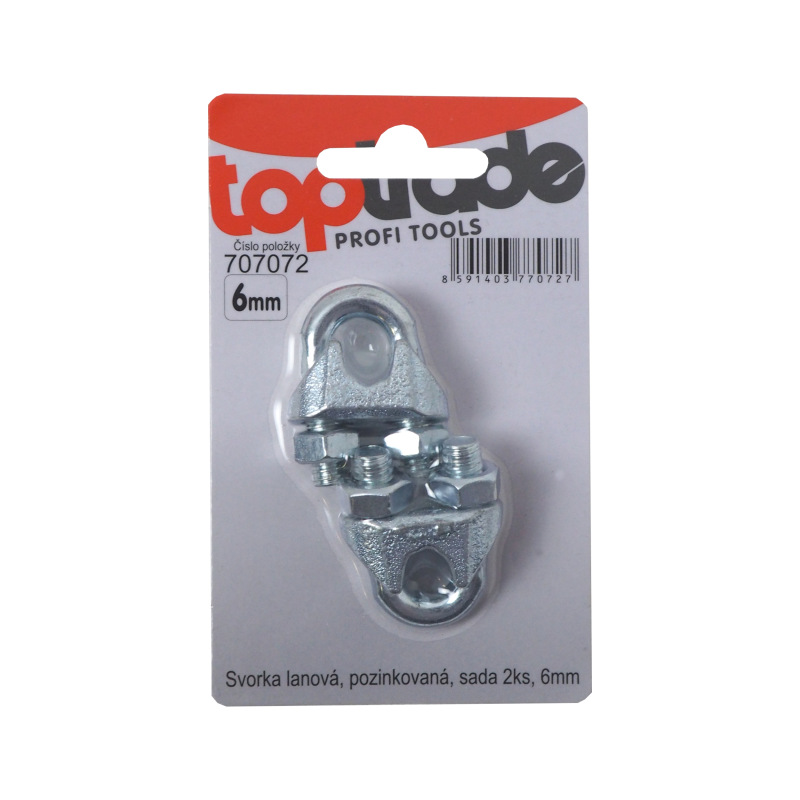 TOPTRADE svorka lanová, pozinkovaná, balenie 2 ks, 6 mm 1