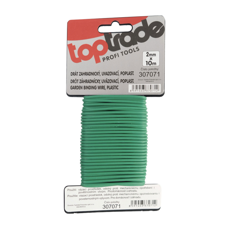TOPTRADE drôt záhradnícky, uväzovaci, poplastovaný, 2 mm x 10 m 1