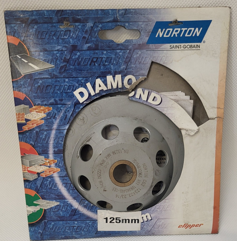 miska diamantová, brúsná, dvojradá, NORTON CG2 125 x 22.23 / 16 mm xxx 2