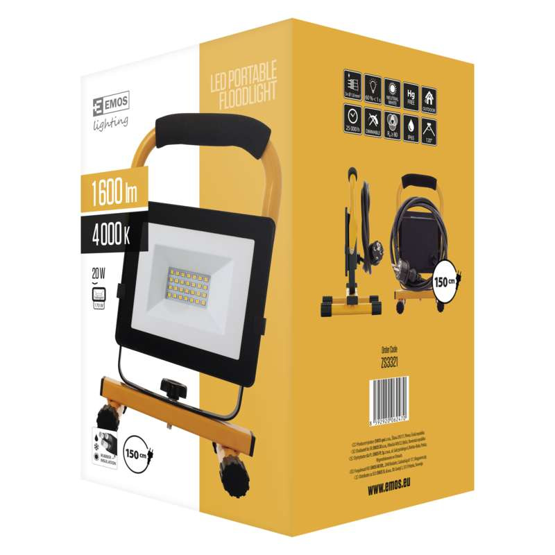 reflektor LED, prenosný, 20 W (170 W), neutrálna biela 4