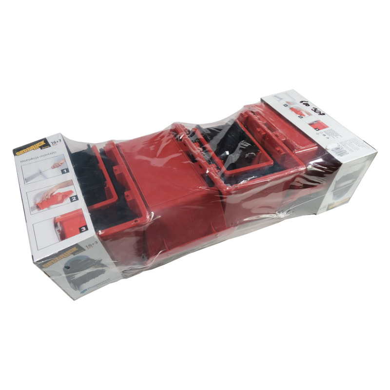 ekobox plastový 16 ks, so závesnou lištou 3 ks 1